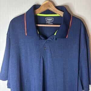The Foundry Supply Co Polo Shirt Mens 4XLT Navy Blue Short Sleeve Cotton Pocket
